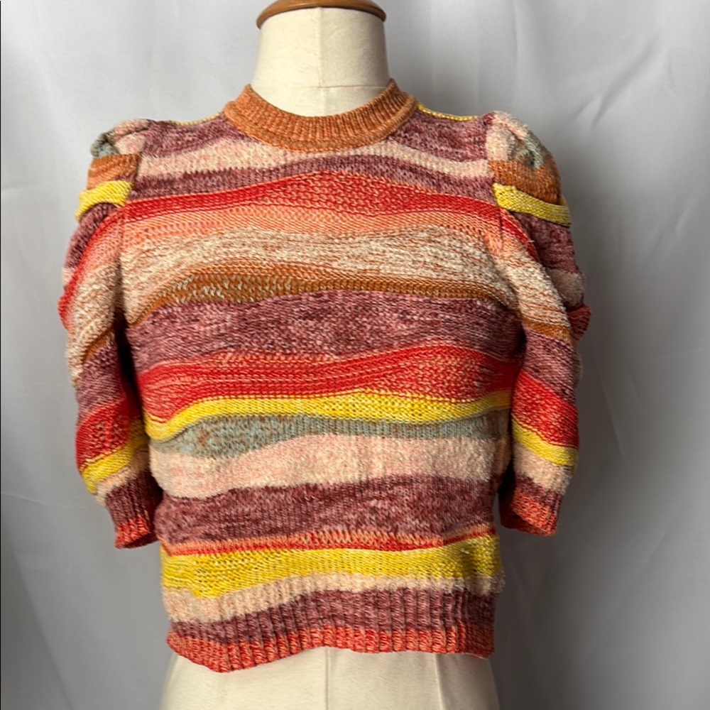 Ulla Johnson Multicolor Striped Crew Neck Sweater